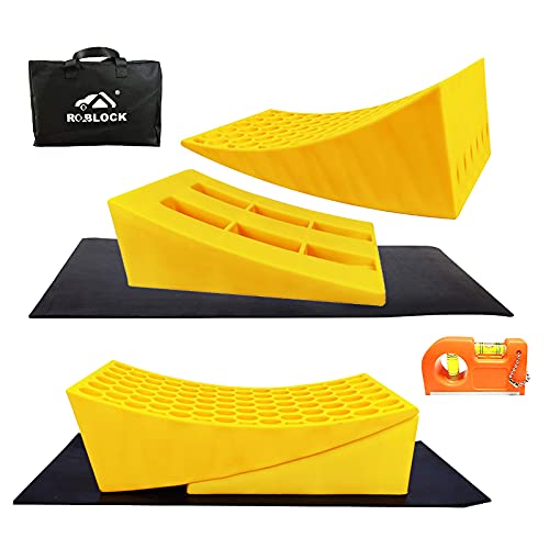 ROBLOCK Rubber Wheelchair Chock with Handle 2 Pack Red Wheel