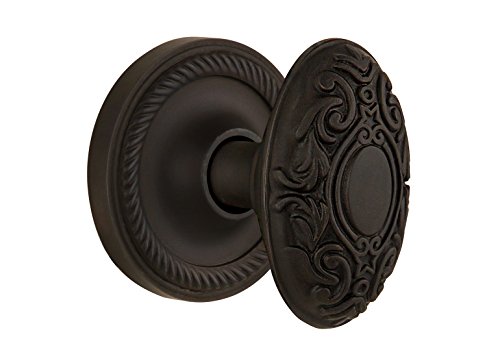 Nostalgic Warehouse Rope Rosette with Victorian Knob, Mortise - 2.25", Oil-Rubbed Bronze Nostalgic Warehouse Rope Rosette with Victorian Knob, Mortise - 2.25", Oil-Rubbed Bronze