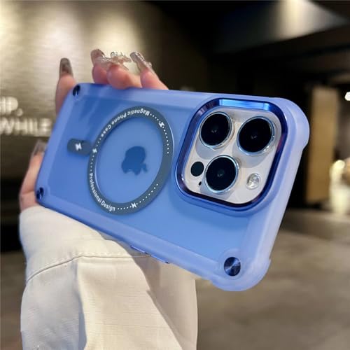 Coque iPhone 13 bleu silicone rigide cover antichoc magnétique