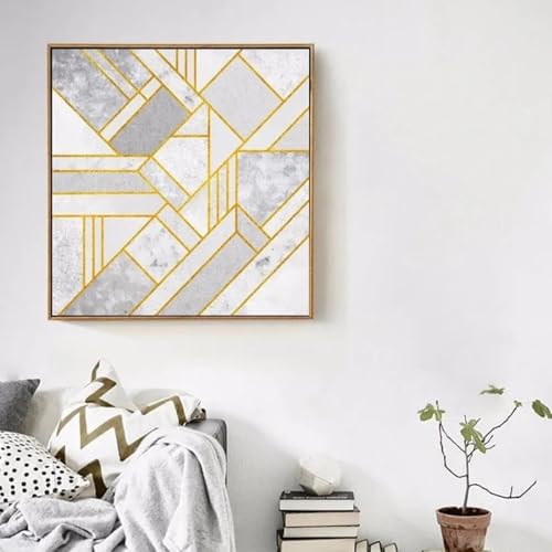 Sublimez un mur vide grâce à cette peinture sur toile abstraite dorée de grand format