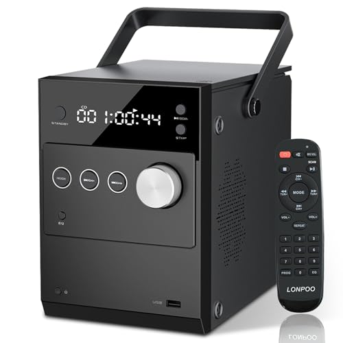 Image of LONPOO Portable CD Player Boombox 20W Stereo System with Remote Control