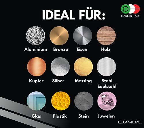 Lux Metal 3 polierpaste 250 g - 3 Polierscheibe 100 mm, Polierset set DIY kit Schleifpaste Metall, Aluminium, für Bohrmaschine, Edelstahl, Messing, Kupfer, Holz, Kunststoff, schleifmaschinen, messer