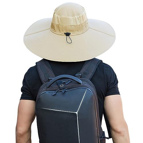 Image of Wide Brim Sun Hat for Men Women UV Protection Ventilated Summer Hats for Fishing Hiking Garden Beach