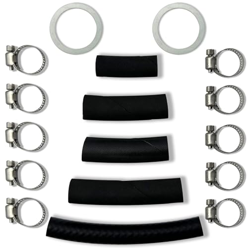 Fuel Filter Lift Pump Hose Lines Washers Kit F6TZ-9350-A For 1994-1998 E-150 E-250 E-350 F-250 F-350 Diesel Powerstroke 4.2 4.6 5.4 6.8 7.3L V6 V8 V10 With Hose Clamps