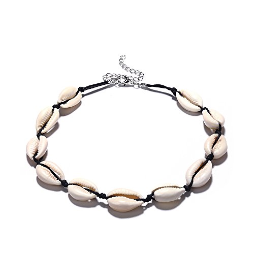 LIGGZ Gargantilla de Concha de mar para Las Mujeres Gargantilla de joyería de Concha Natural Collar Simple para el Regalo de la Playa de Verano