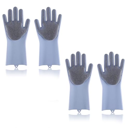 PYEUIFT Guanto Peli Cane 2 Paia Guanti Per Lavare I Cani Spazzola Da Bagno Pulizia Zampe Toelettatura Pelo Lungo Per Cani