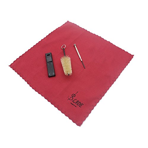 Andoer Cleaning Kit Cleaning Cloth Mouthpiece Brush Reed Case Mini Screwdriver for Clarinet Saxophone Flute Instruments