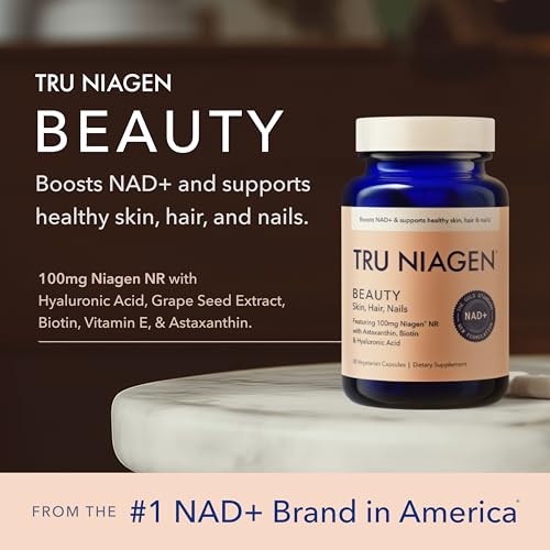 TRU NIAGEN BEAUTY NAD+ for Hair, Skin & Nails | Contains Niagen®, Astaxanthin, Hyaluronic Acid, Biotin | Supports Skin Elasticity & Moisture Retention | Daily Supplements for Men & Women | 30 Servings - Image 3