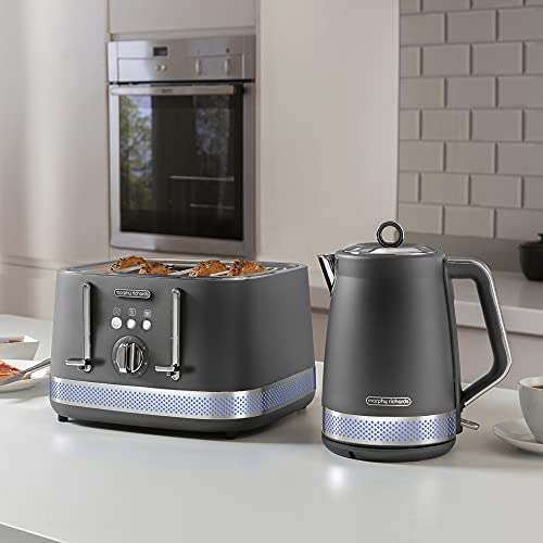 Morphy Richards Illumination 4 Slice Toaster, 7 Toast Settings, Browning Controls, Variable Width Slots, Auto Pop-up, Removeable Crumb Tray, Cord Storage, 1500W, Titanium, 248022 - Image 4