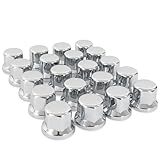 Easy Link Tappi Dado Ruota, 20 x 33 mm Copricerchi cromati in plastica SW33 Corti, per Camion, rimorchi