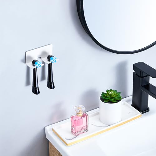 GGQ Zahnbürstenhalter Elektrische Zahnbürste - Zahnbürstenhalter Wand Ohne Bohren, Aufsteckbürsten Halter, Elektrische Zahnbürste Halterung, Selbstklebend Zahnbürstenkopf Halter (Weiß, Klein) 3