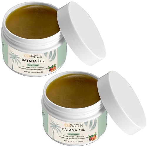 Oobvious Batana Oil Hair & Skin Treatment - Natural Mask, Deep Hydration, Hair Growth Moisturizer for Men & Women with Coffee Scent (2 x 3.53 Oz)
