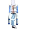 Telesladderladders Multi-Purpose Extendable Ladderladdercopiladder 2.6M 3.2M 3.8M 5M 6M 7M 8M, Aluminum Blue Tallextension Ladders with Non Slip Fee/Blue/1.8M/5.9Ft