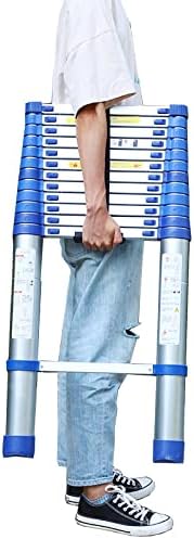 Aluminum Telescoping Ladder 6.6M/21.6FT, Heavy-Duty Extendable Ladder with Non-Slip Feet for Home, Rooftop, RV, Outdoor Work – Supports 150kg, Blue Color