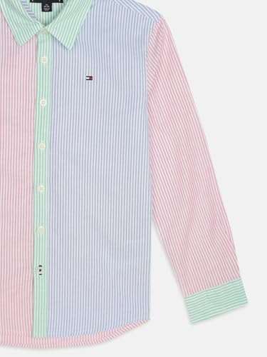 Image of Boys Colorblock Regular Fit Cotton Shirt