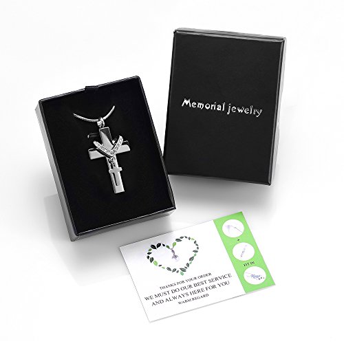 Stainless Steel Cross Memorial Cremation Ashes Urn Pendant Necklace Keepsake Jewelry Urn #TOP6