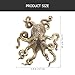 Wakauto Octopus Sculpture Decor Statue,Chinese Metal Brass Tea Pet Octopus Desk Ornaments Animal Collectibles Home Fengshui Figurines for Lunar New Year Lucky Charms Bathroom Office Decor