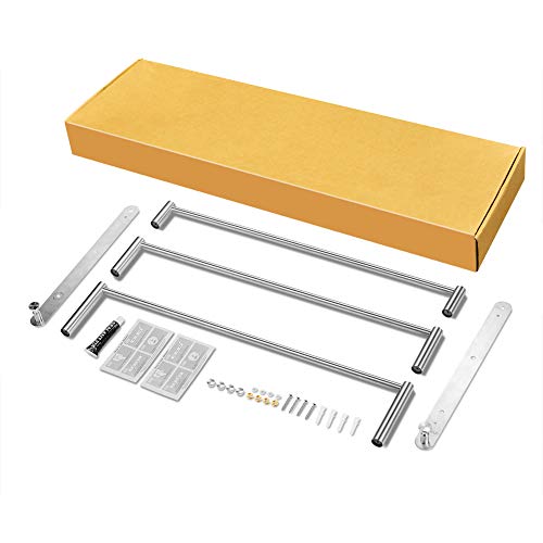 Bath Towel Bar 3-Tiers With Hook 24-30Inch 304Stainless Steel Wall Towel Rack For Bathroom Wall Mounted Towels Shelves,Towel Ladder Holder Brushed Finished #TOP6