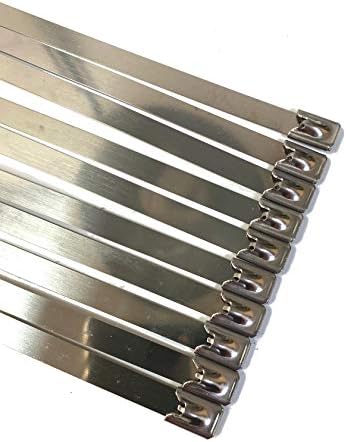 TR Opaski kablowe ze stali nierdzewnej - metalowe opaski kablowe SS304i SS3016 stal bardzo długie i duże (wytrzymałe) 10 sztuk (4,6 mm x 360 mm)