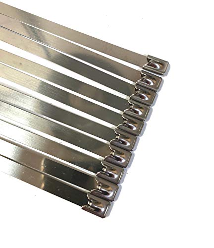 TR Stainless Steel Cable ties- Metal cable ties SS304& SS3016 steel EXTRA LONG AND LARGE (HEAVY DUTY) 10pieces (7.9mmx400mm)