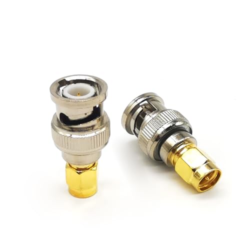 Adaptador SMA macho a BNC macho coaxial, 2 unidades miniatura 5