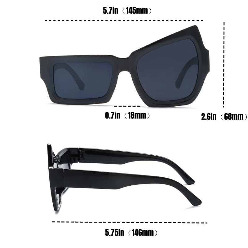 Men's And Women's Sunglasses, Irregularly Framed, Raise One's Eyebrows, Provocative Expression Thick Frame UV400 Shade Sun Glasses.2