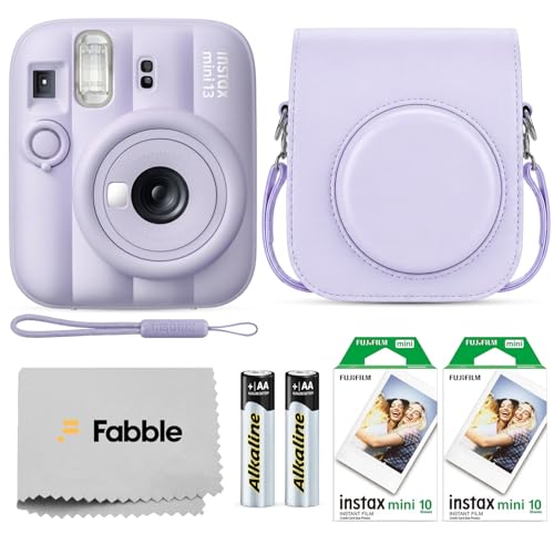 Image of FUJIFILM INSTAX MINI 13 Instant Film Camera Dreamy Purple Bundle with Caiul Groovy Case, INSTAX Mini Twin Pack Film 20 Exposures, Automatic Exposure, Close-Up Mode, Selfie Mirror