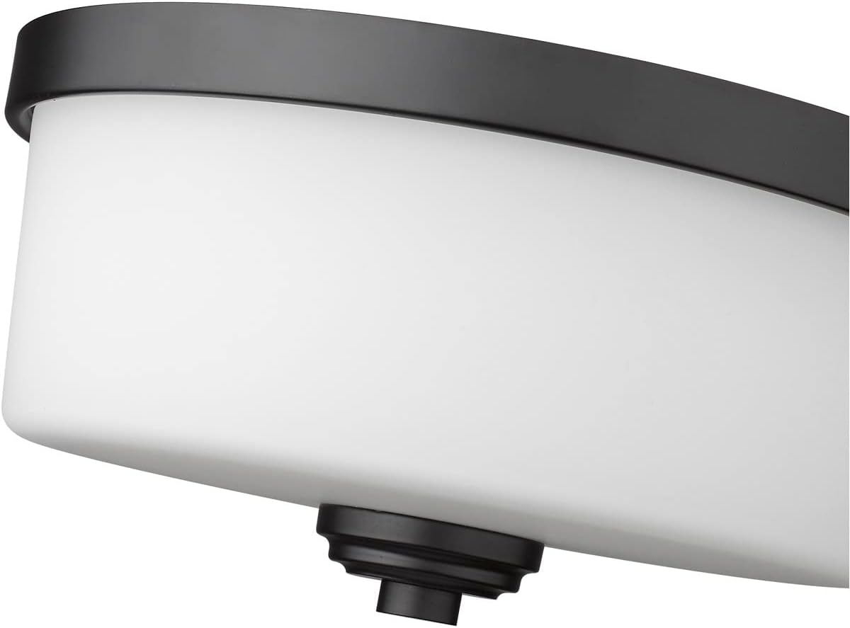 Z-Lite 2 Light Flush Mount 220F2-MB, Black,12" Round