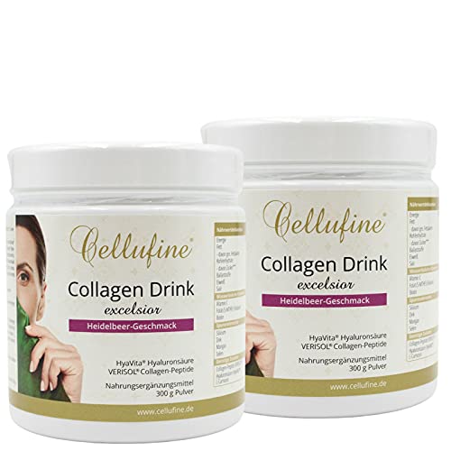 Cellufine EXCELSIOR VERISOL Collagen Lift Drink mit Hyaluronsäure 2x300g I VERISOL Collagen-Peptide I hautfreundliche Vitamine