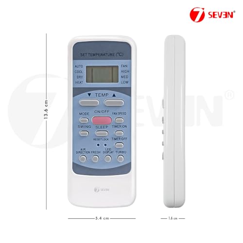 Image of 7SEVEN Compatible Air Conditioner remotes for Original Voltas AC Remote Control Suitable for 1 1.5 2 ton Split or Window ac - Match Exactly with Old Model 12 Remote for Better Performance