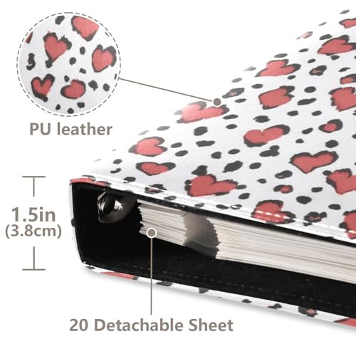 Álbum de fotos adhesivo DIY con diseño de corazón y estampado de leopardo, encuadernación de 3 anillos, 40 páginas, tamaño 8x10 para recuerdos miniatura 4