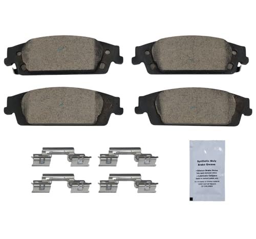Image of HUSCH D1707 Rear Ceramic Brake Pads Kit Fit For Cadillac Escalade 2015-2020, For Escalade ESV 2015-2020, For Chevrolet Silverado 1500 2014-2018, For GMC Yukon 2015-2020