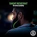 Razer Hammerhead Bluetooth Earbuds for iOS & Android: Sweat-Resistant Design - 8 Hr Battery - Custom-Tuned Dual-Driver Technology - in-Line Mic & Volume Control - Aluminum Frame - Matte Black/Green