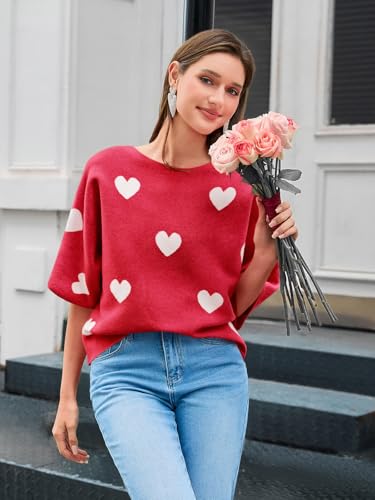 Image of Cicy Bell Womens Half Sleeve Sweaters Oversized Boat Neck Knitted Pullover Sweater Trendy Casual Loose Fit Fall Tops