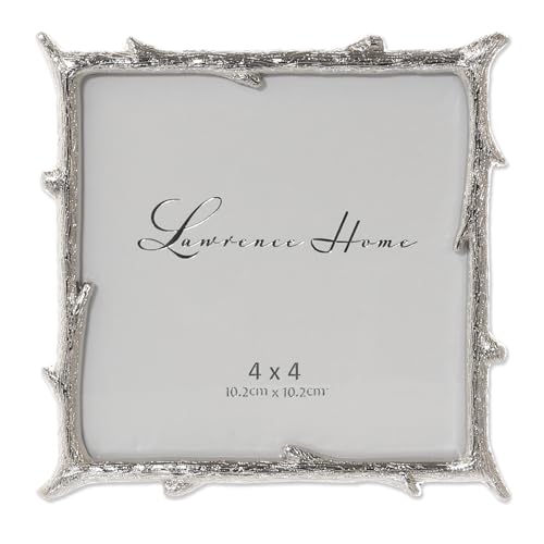 Image of Lawrence Frames Metal Frame, Branch Design, Silver, 4x4
