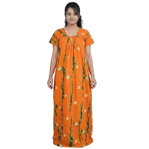 Image of Women's Cotton Printed Maxi Nighty