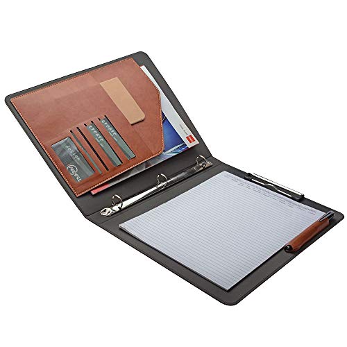 Binder Portfolio Organizer With Color File Folders, Business And Interview Padfolio With 3-Ring Binder, Clipboard #TOP4
