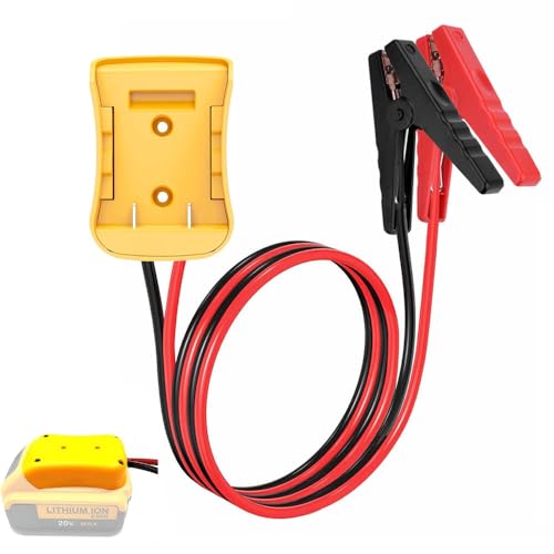 Jumper Cables for Car with Adapter Compatible with DE.WALT 20V Batteries Silicone wire 8AWG 2FT Automotive Booster Cables for Jump Starting Car Using Tool Battery Temperature resistance 392(200)