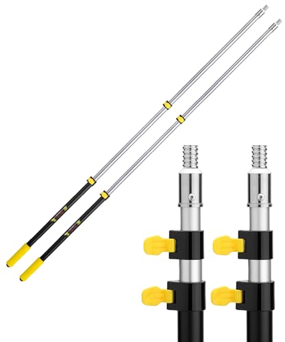 Bates- Extension Pole, 2.4 to 6 Ft, 2 Pack, Yellow, Telescopic Pole for Painting and Cleaning