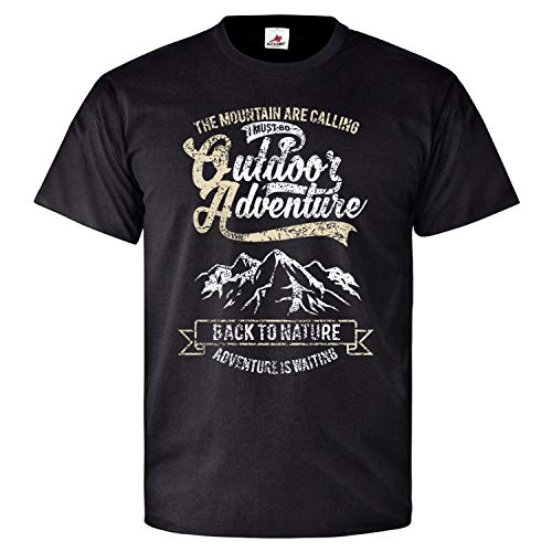 T-shirt noir XXXX-Large Outdoor Adventure #25852 avec motif montagne d'Autriche
