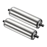 PATIKIL Förder Rolle 3.5 Durchmesser 10 Länge 2Stk Edelstahl Getriebe Ersatz Teil Verzinktes Ende Silber