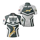 South Africa Coat of Arms Springbok White Unisex Adult Polo Shirt, Mens Polo Shirts for Gifts, Short Sleeve Men's Shirt