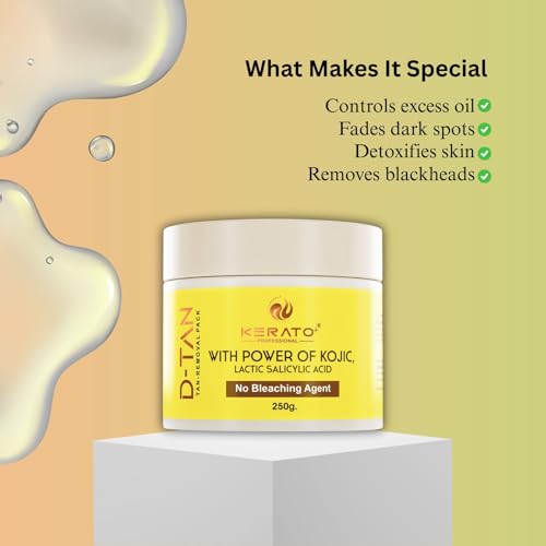 Image of D-TAN Removal Cream Pack for Face & Body | No Bleach | Lactic Acid & Kojic Acid | Brightening & Moisturizing Tan Removal for Men & Women | All Skin Types - 250g