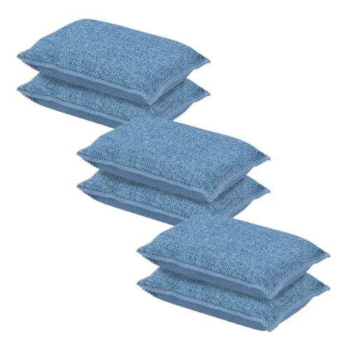 Image of Miracle Microfiber Scrubbing Sponge, Blue Extra Scrubbing Power Sponge for Kitchen, Sink, Pot, Pan and Dish Washing, Super Absorbent and Rapid Drying 6-Pack