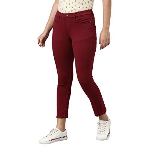 Image of GO COLORS Soft Cotton Blend Printed Jeggings Ankle Length for Women| Breathable, Mid Rise
