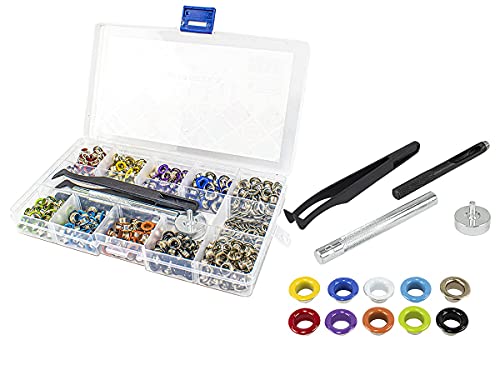 Genérico - Kit de Aplicação de Ilhós 400 Ilhós Coloridos + Aplicador Manual e Vazador