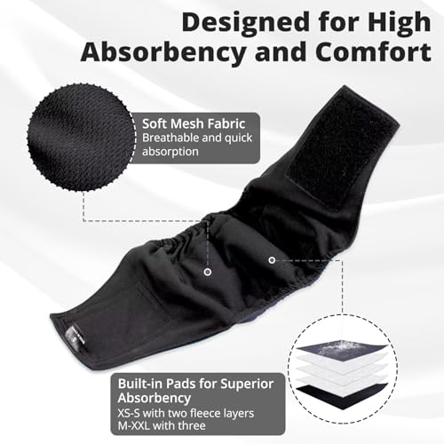 Image of Paw Legend Washable Dogs Diapers Male Dog Belly Bands for Male Dogs Diapers Reusable Puppy & Doggie Diapers Male (3 Pack, X-Large)