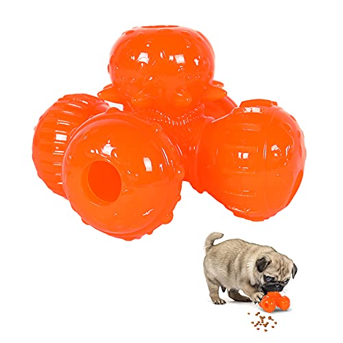 Easy Joy Juguetes para Perros Bolas de Regalo Pelotas de Recompensa Juguetes para Masticar Accesorios para Perros, Regalo para Perros medianos o Grandes Naranja 14x14x10 cm