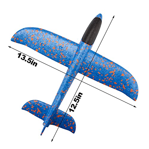2 Packung Flugzeughandbuch, das Spaß Macht, herausfordernde Outdoor Sportspielzeugmodell Schaumflugzeug Flugzeug Kinder (blau und orange) Boomerangs - Image 5