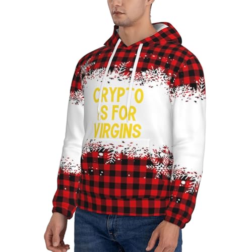 Men'S Hoodies Crypto Is For Virgins Hoody Lightweight Fleece Warm Pullover Hooded Sweatshirts, - Image 3